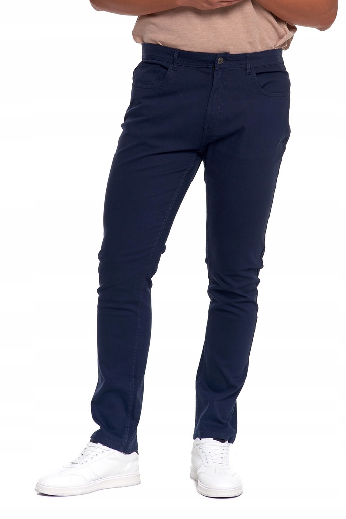 Spodnie Męskie Chinosy Gładkie Z Kieszeniami Moraj 34