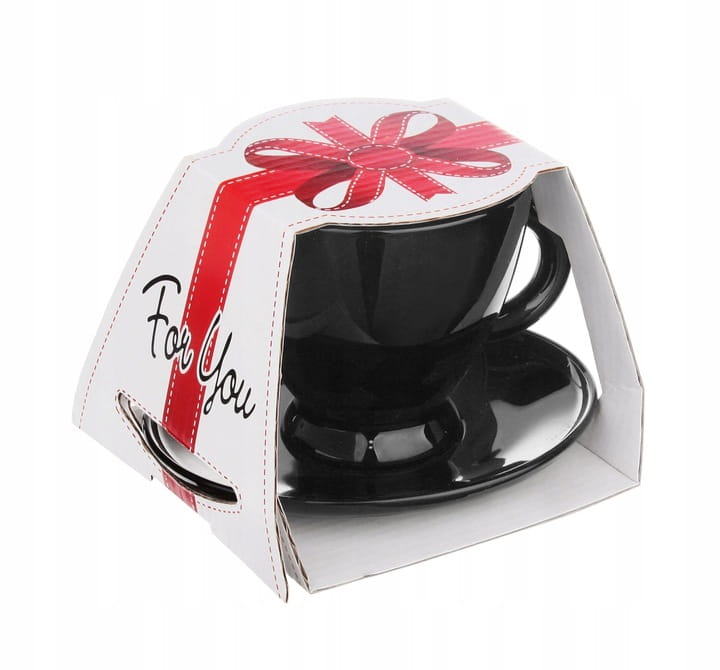 Glasmark CZARNA FILIŻANKA 230 ML ZE SPODKIEM, PREZENT Marka Glasmark