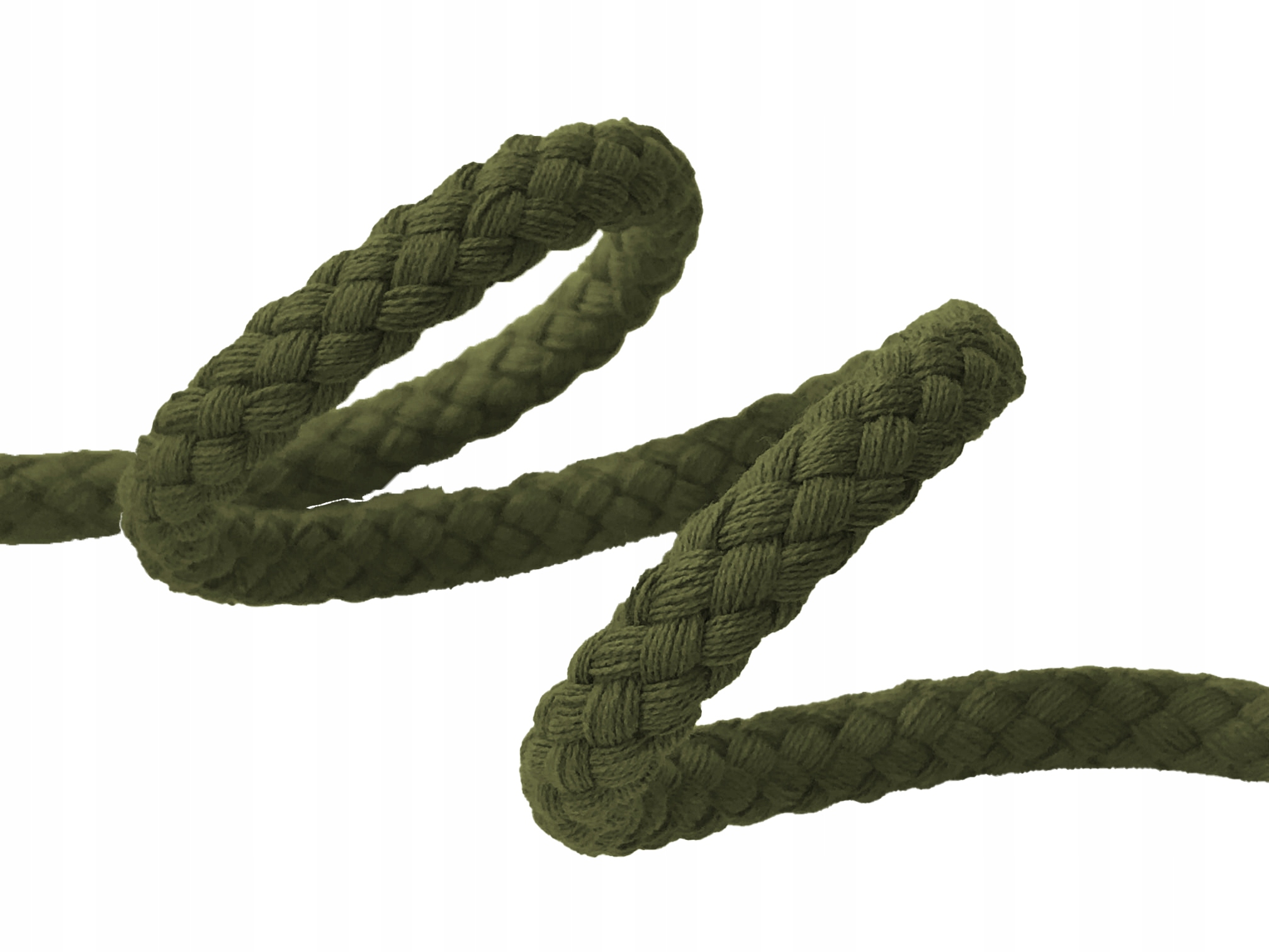 Sznurek Bawełniany Pleciony 9,3 mm Khaki 1m