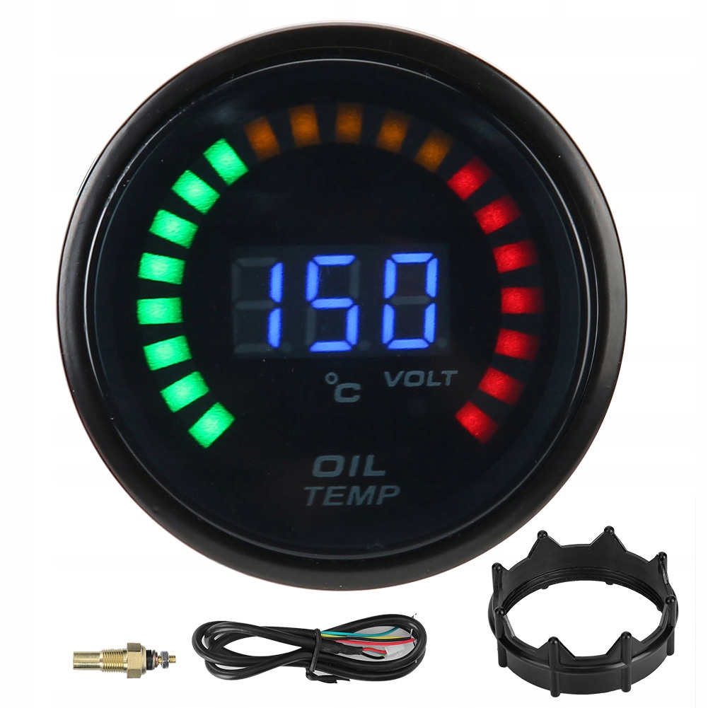 Wskaźnik Temperatura Oleju 52 mm Cyfrowy Wskaźnik Led Dla Pojazdów 12 V