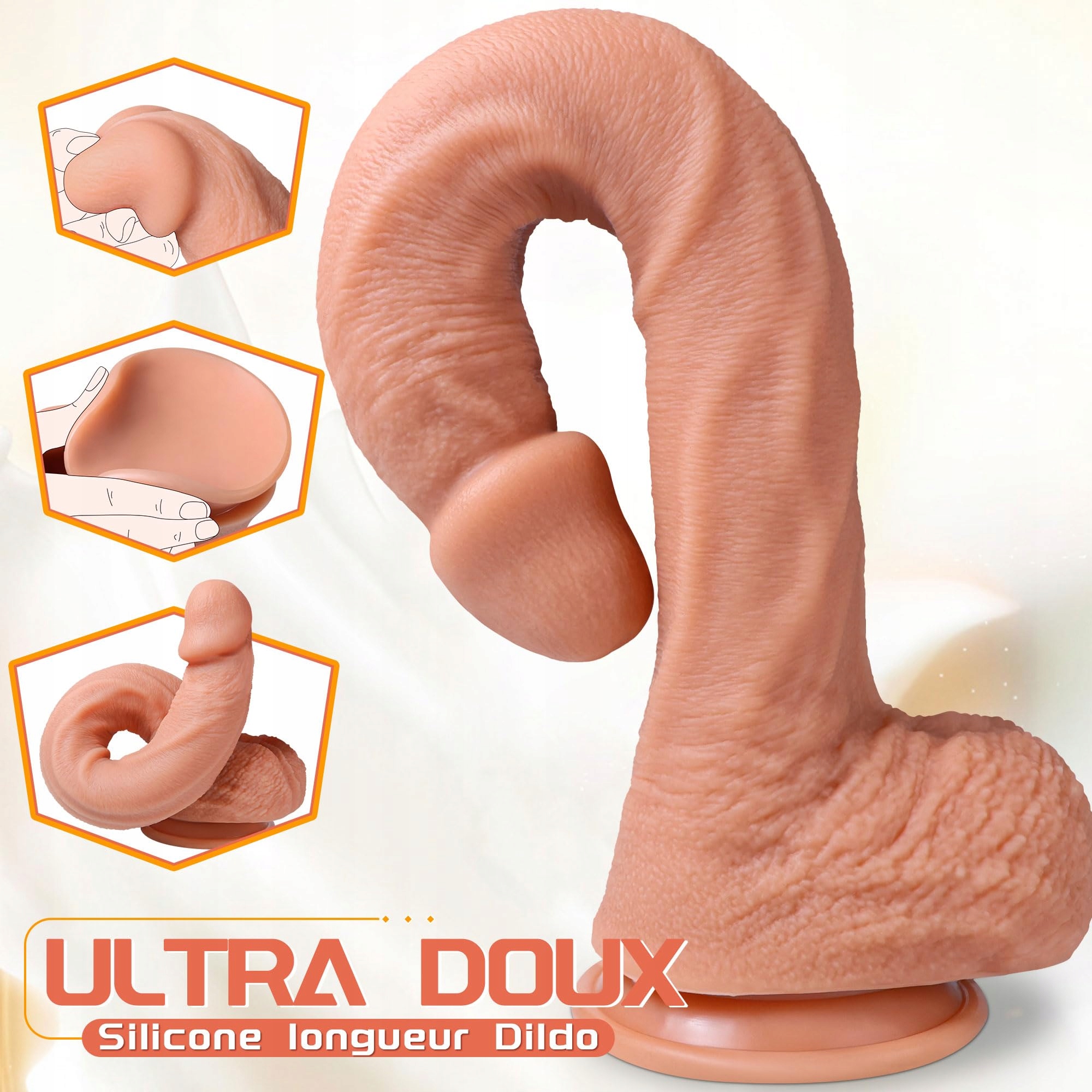 XXL DILDO Realistyczny Silikonowy Dildo 44cm Dla Mężczyzn Kobiet Par — miniatura 6