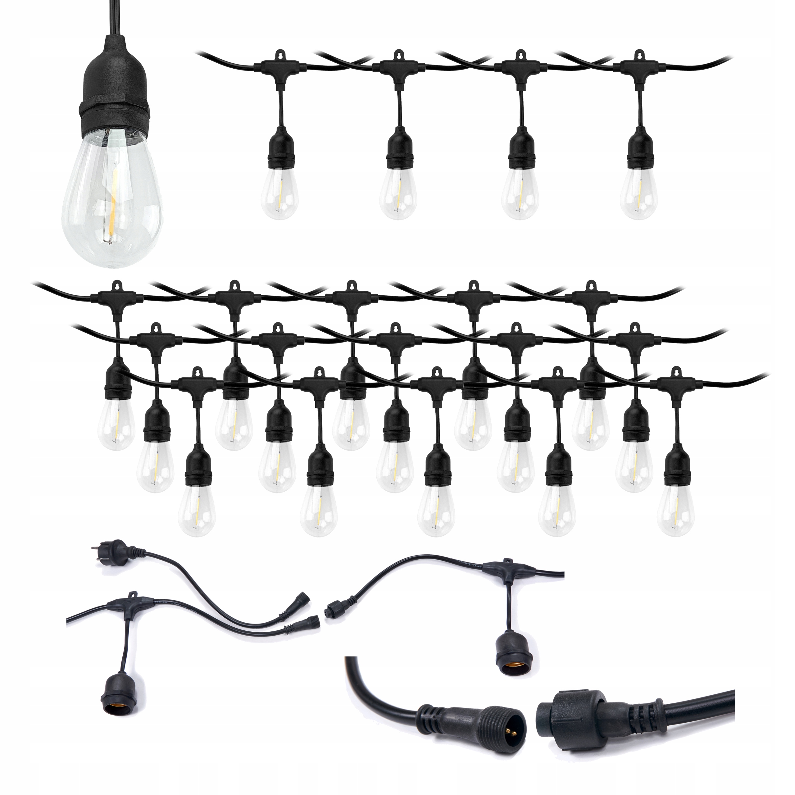 Venkovní Světelná Zahradní Girlanda 20 M 20XE27 Led 1W