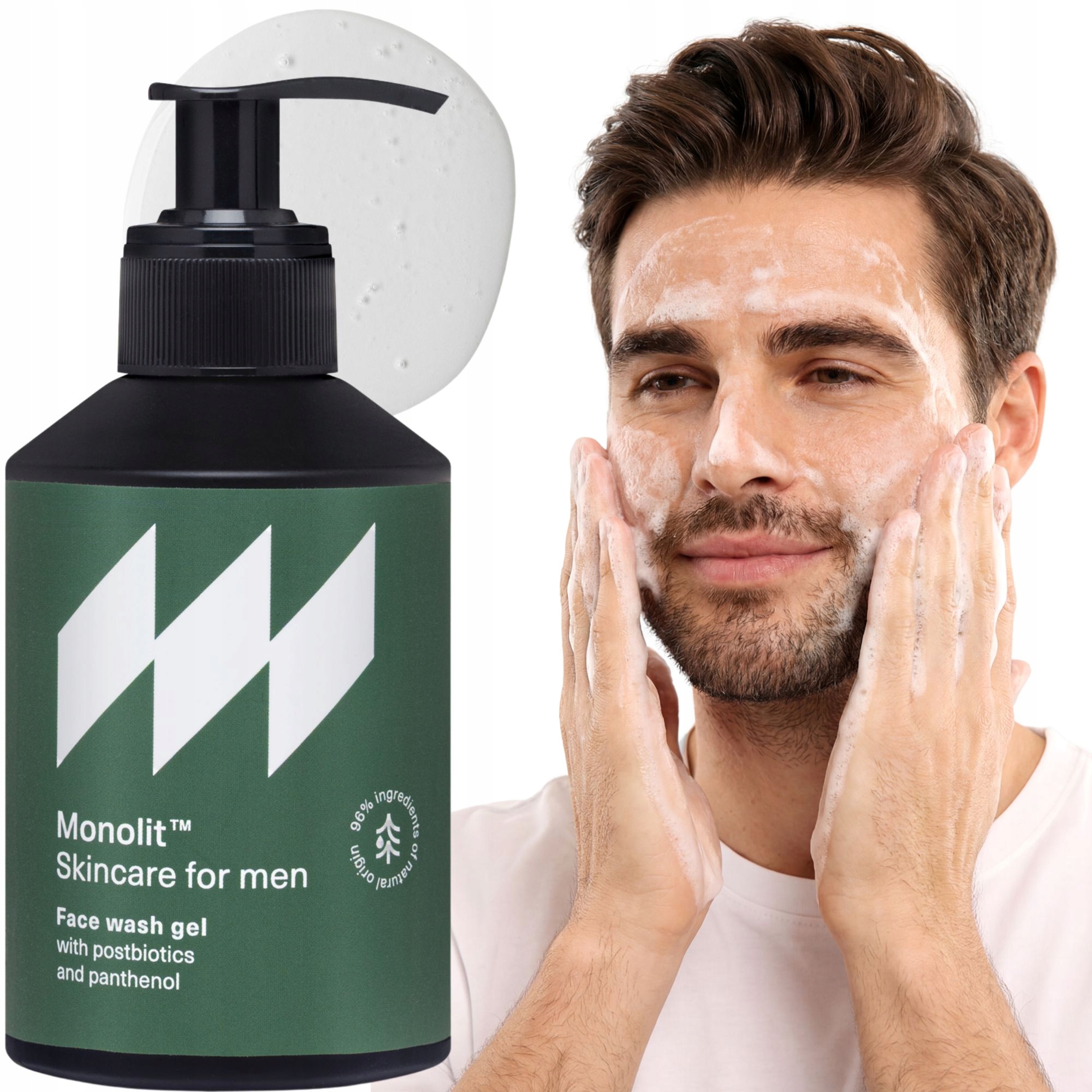 Gel na mytí obličeje s postbiotiky pečuje o vousy Zklidňuje Pokožku Monolit