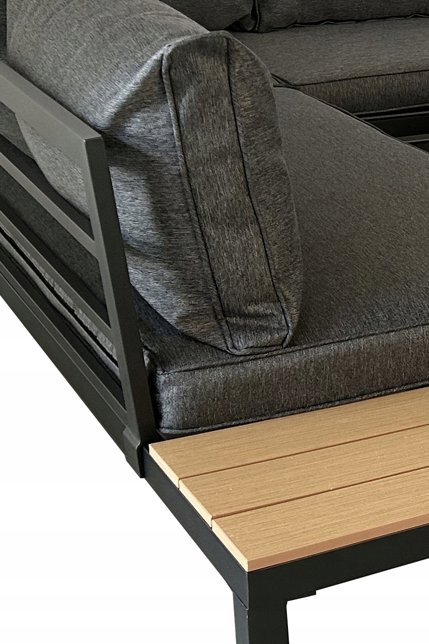 ZESTAW MEBLE OGRODOWE NAROŻNIK 6OSÓB SOFA STOLIK + FOTEL Styl nowoczesny