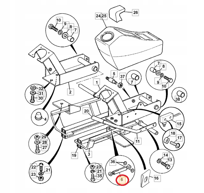 ГАЗОВЫЙ ПРИВОД ПОДЛОКОТНИКА JCB MINI 331/13337