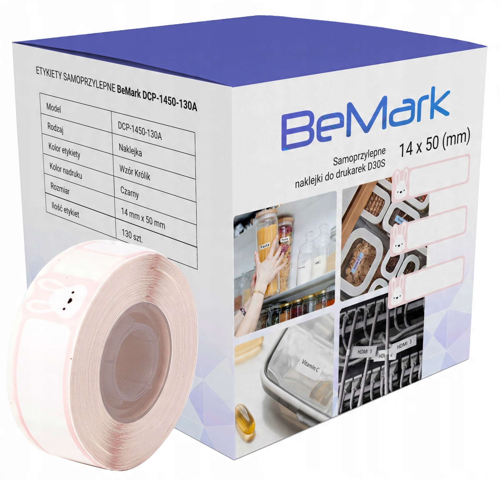 

BeMark naklejki termiczne wzór D30S 14x50mm 130szt
