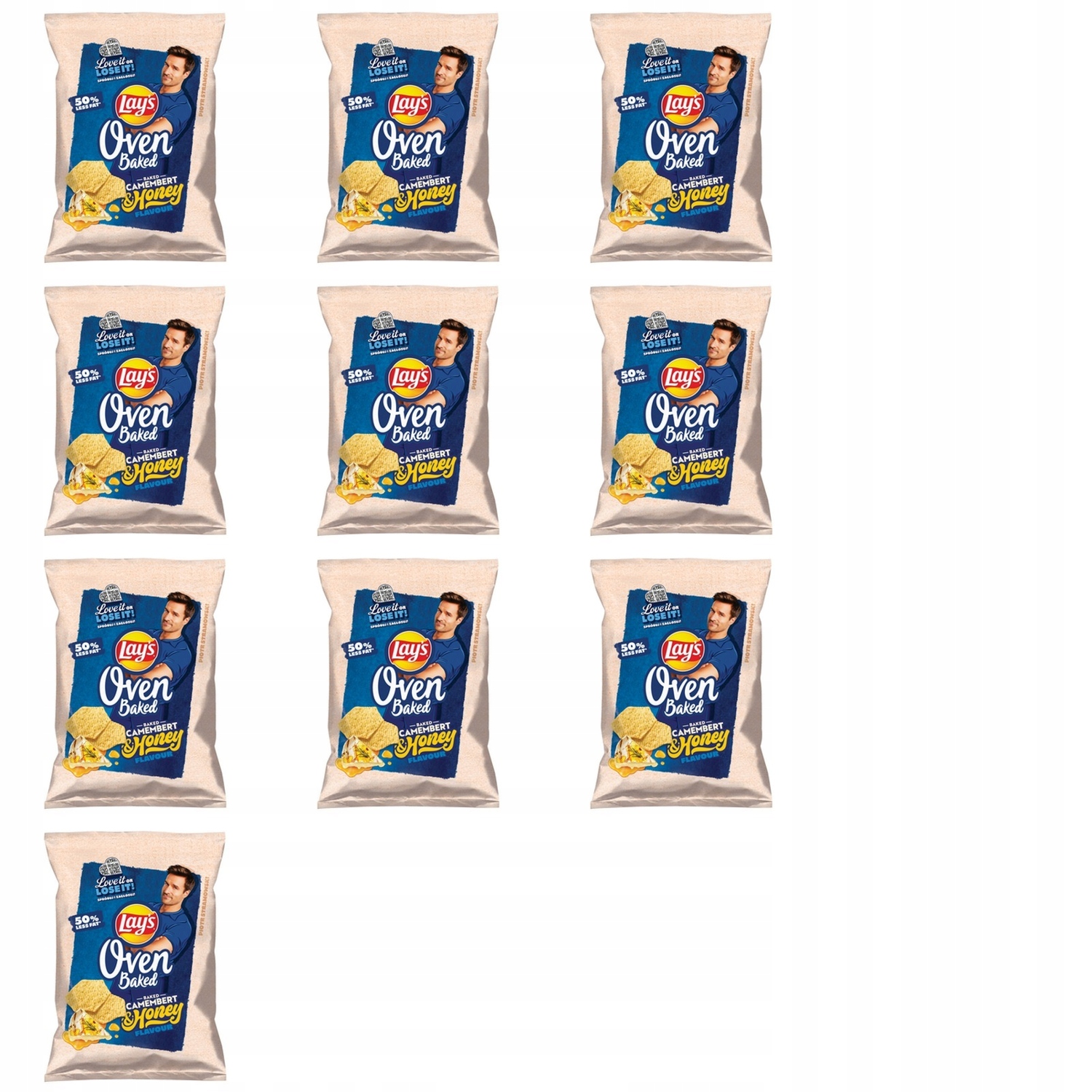 10x 110g Lay's oven baked camembert & honey Chipsy Karton