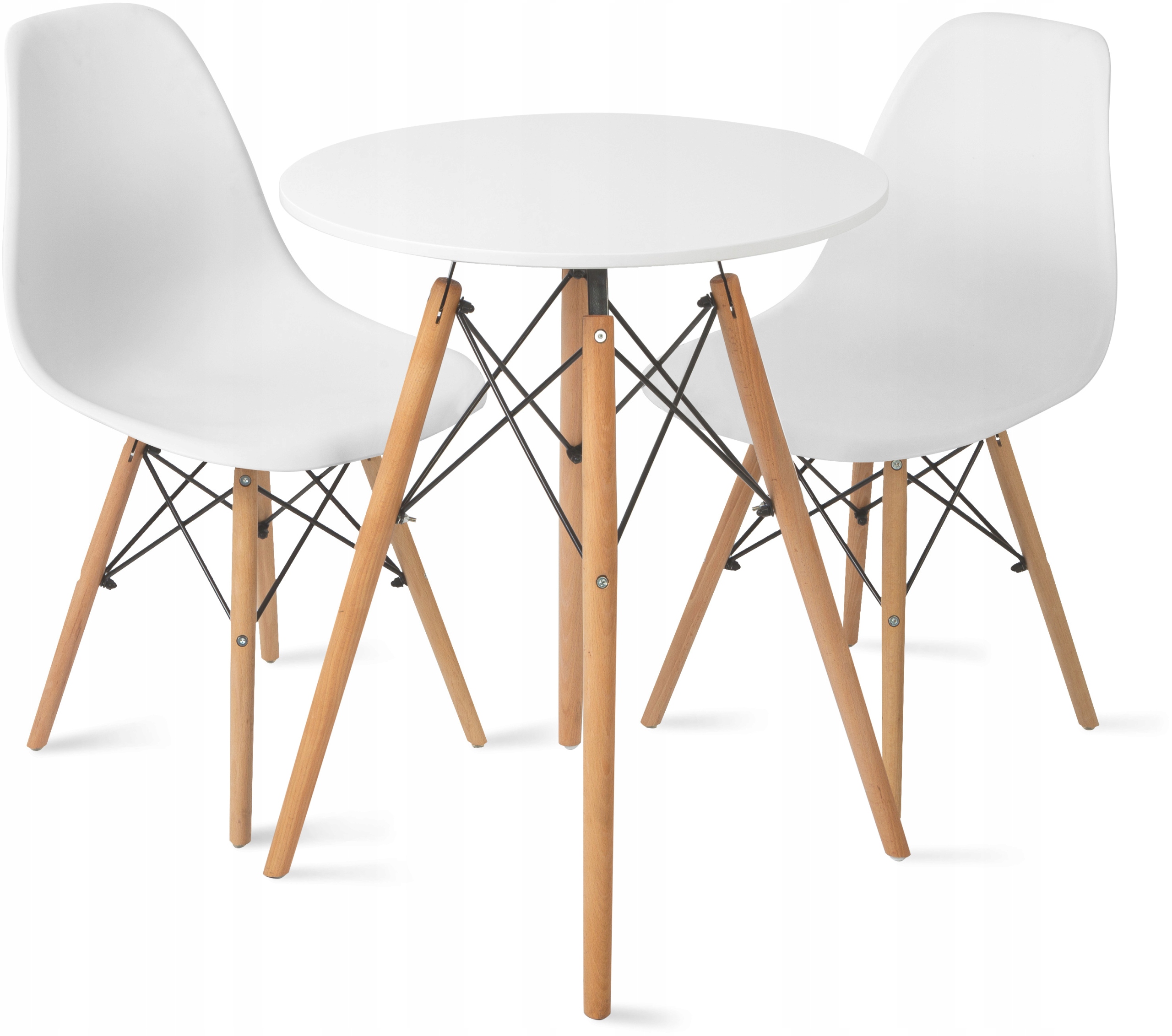 Stół 60cm+ 2 krzesła Skandynawskie