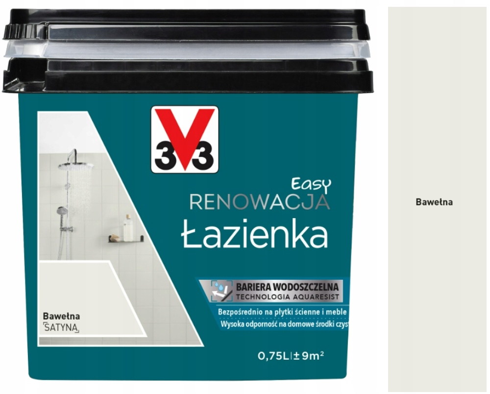 Farba Easy renowacja do łazienki V33 bariera wodoszczelna Bawełna 0,75L
