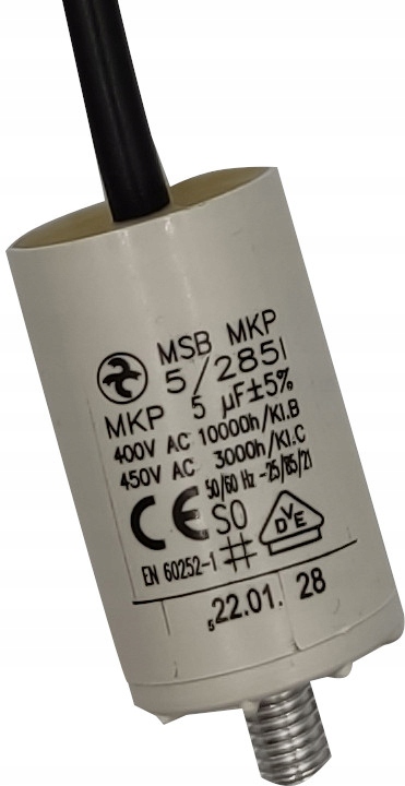 

Kondensator silnikowy EN60252-1 5 µF 450V Msb Mkp
