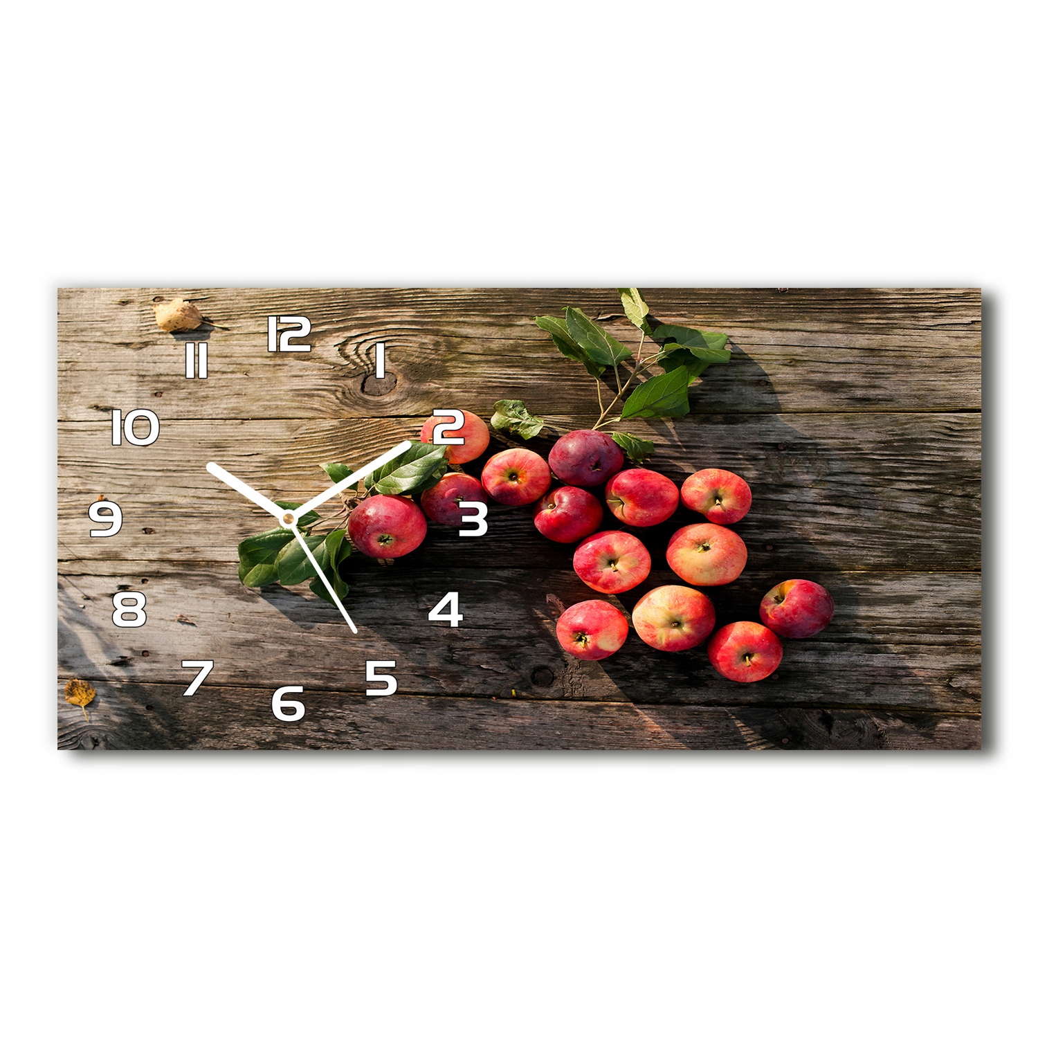 

Zegar szklany na ścianę Jabłka na stole 60x30 cm