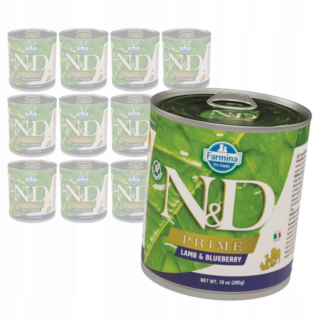 Levně Farmina N&d Dog Prime 12x285g Vlhké Krmivo pro psy s jehněčím masem a borůvkami