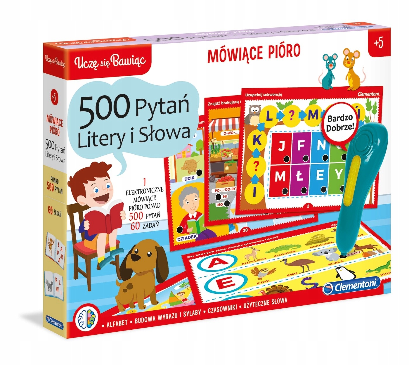 MÓWIĄCE PIÓRO 500 PYTAŃ LITERY I SŁOWA CLEMENTONI