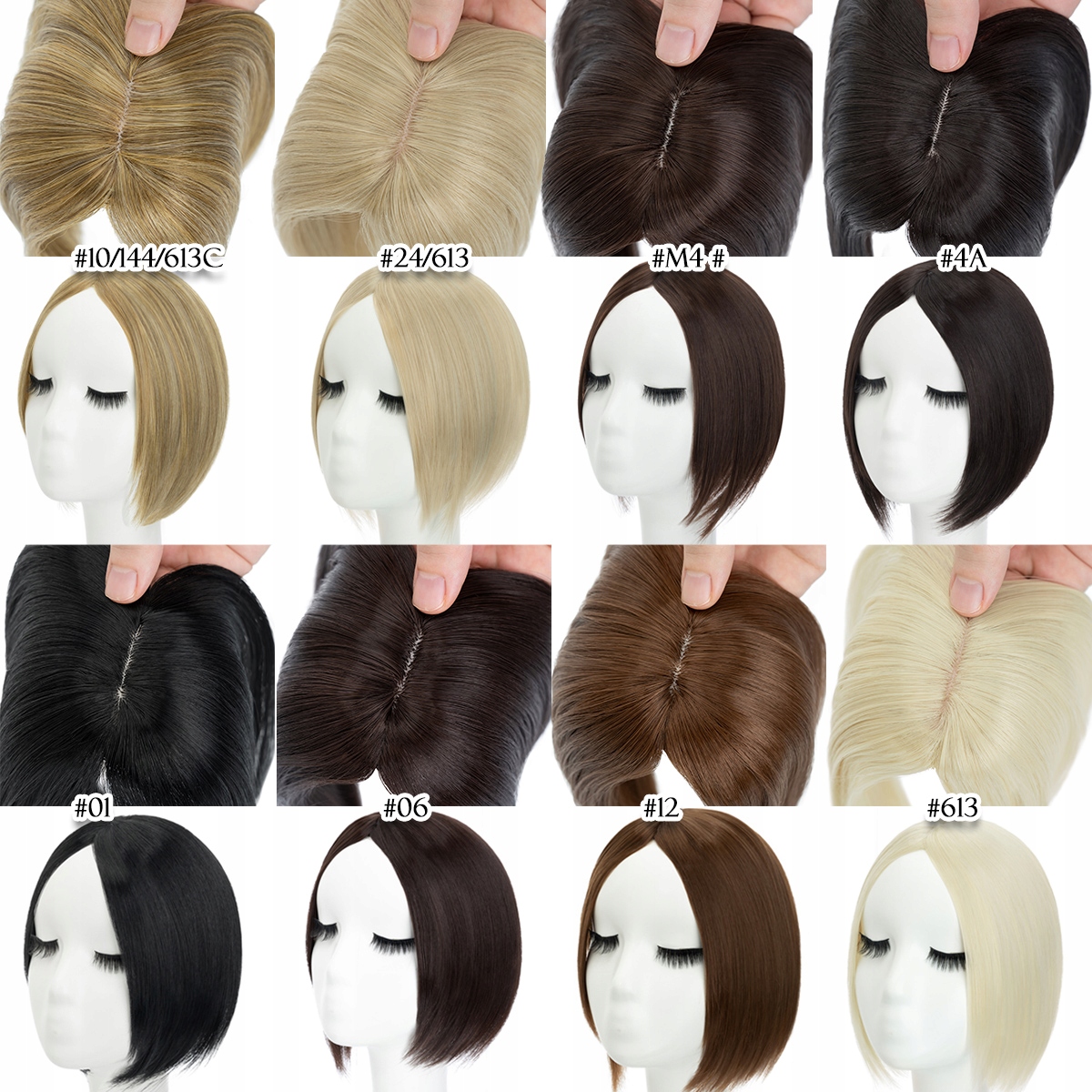 jak NATURALNE TUPET DAMSKI TOPPER czubek głowy #M4 Typ włosów syntetyczne