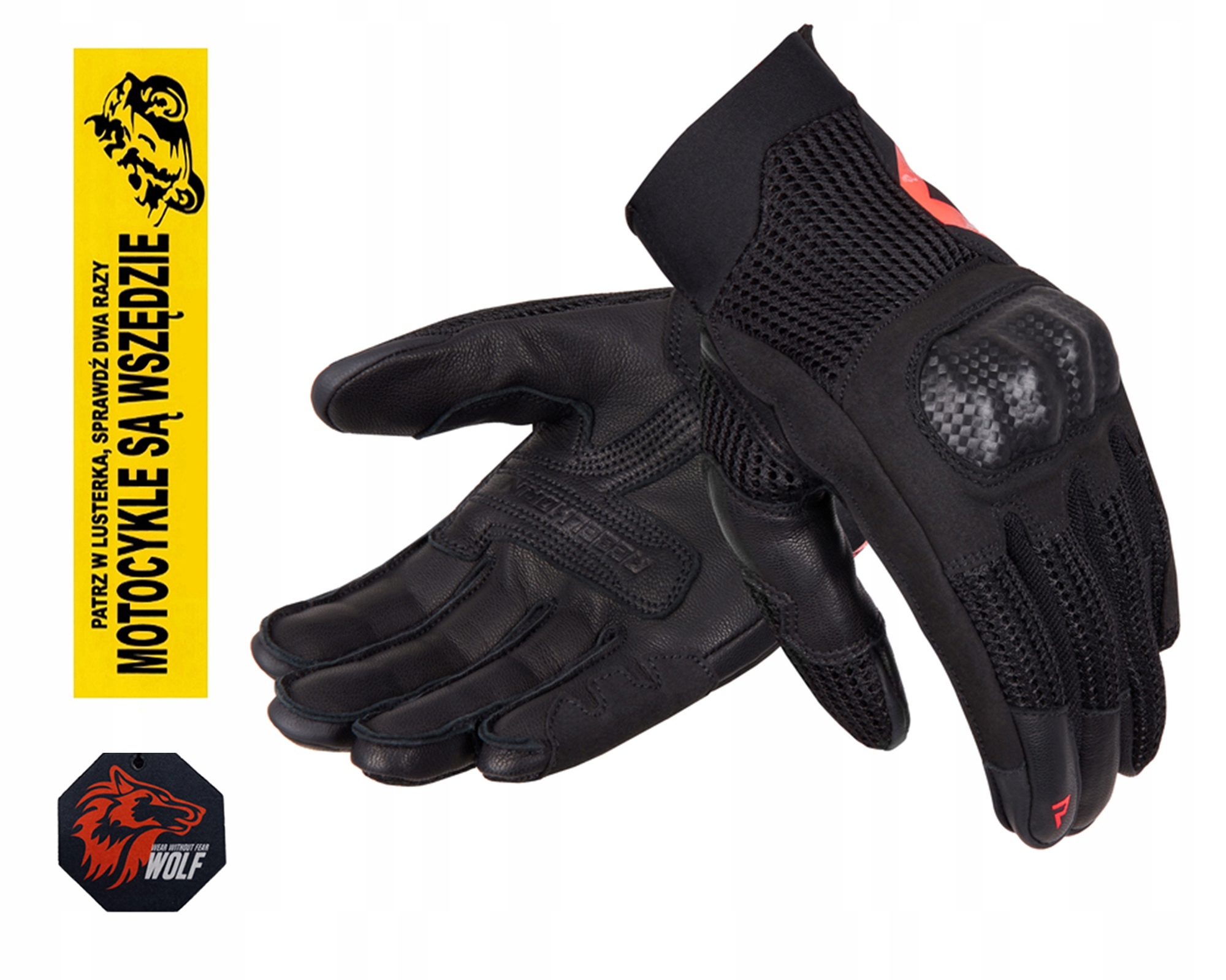 Rebelhorn Damskie Rękawice Motocyklowe Gap III Lady Blk Fluo Red S Gratisy