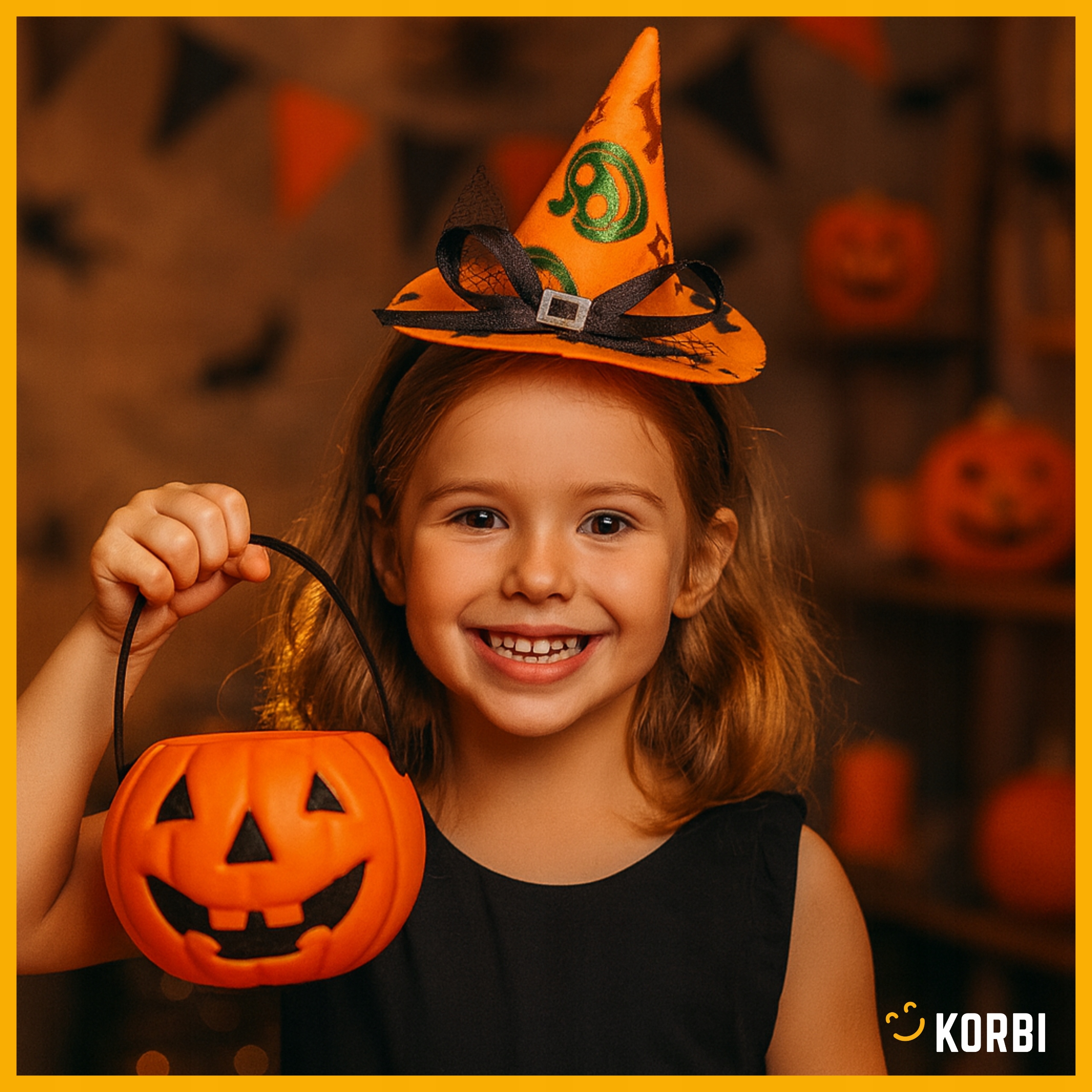 OPASKA KAPELUSZ CZAROWNICY KOKARDKA DYNIA DEKORACJA GŁOWY HALLOWEEN BAL Kolor dominujący pomarańczowy