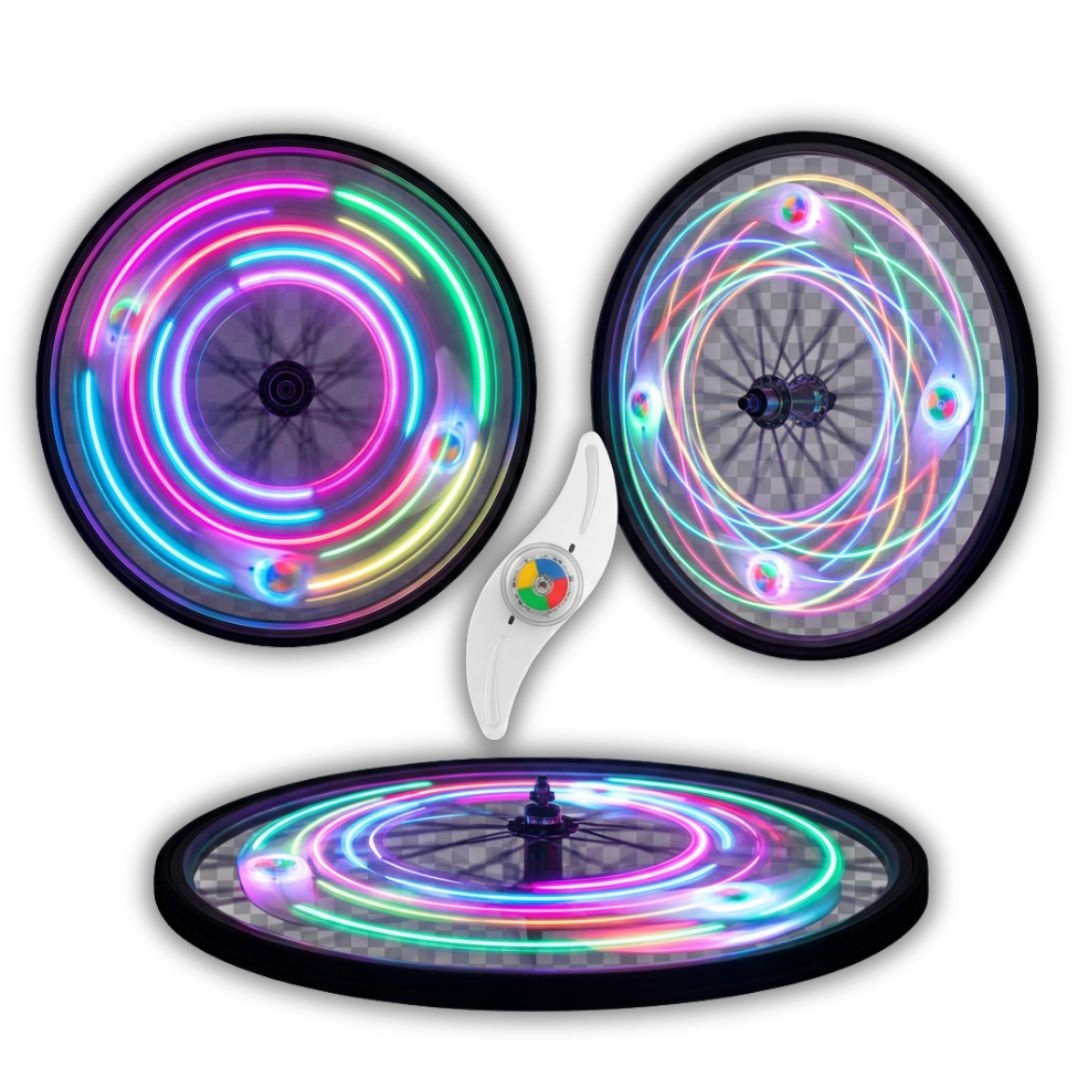 LAMPKA ROWEROWA LED NAKŁADKA NA KOŁO ROWEROWE ŚWIECĄCA W NOCY DO ROWERU 1X Marka bez marki