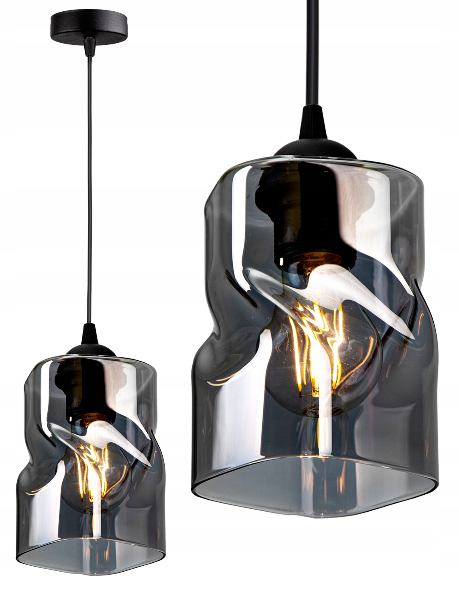 

Szklana Lampa Wisząca Sufitowa Żyrandol Plafon Led