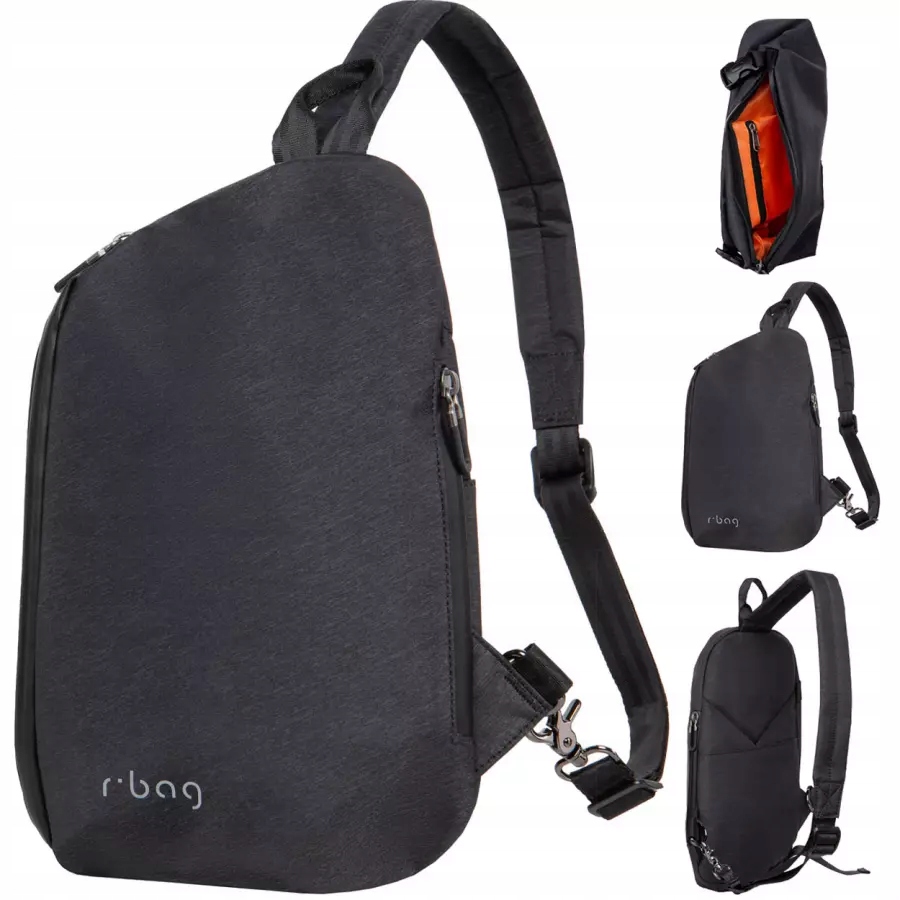 R-bag Batoh Přes Rameno Na Tablet S Usb Přepínačem, Černý