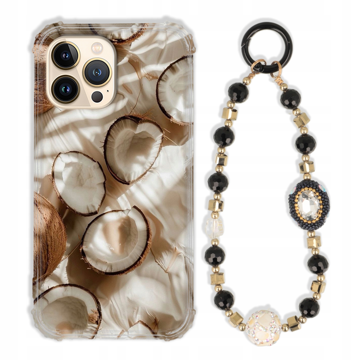 Puzdro Na Iphone 13 Pro Max Antishock Zirkóny Čierno Zlaté|odolné|silné