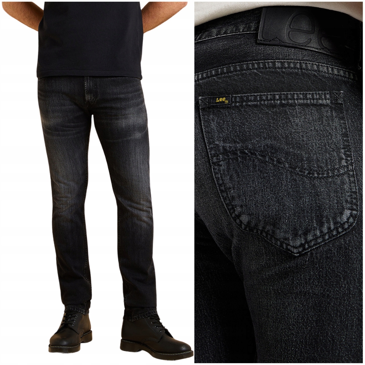 Lee 101 Rider slim Japan Premium černé přiléhavé džínové kalhoty W33 L34