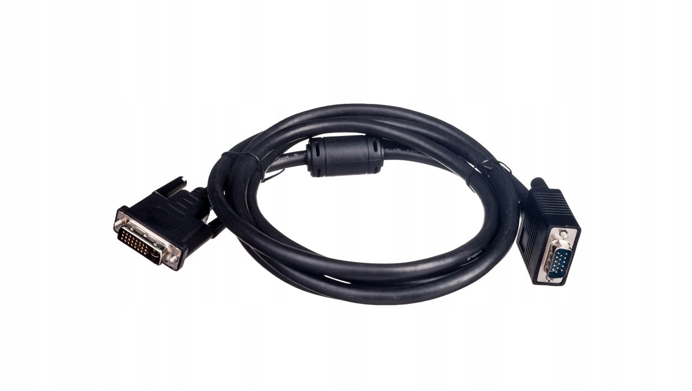 Kabel adapter DVI-I Dual Link Typ DVI-I(24+5)/VGA, M/M czarny 2m AK-320300-