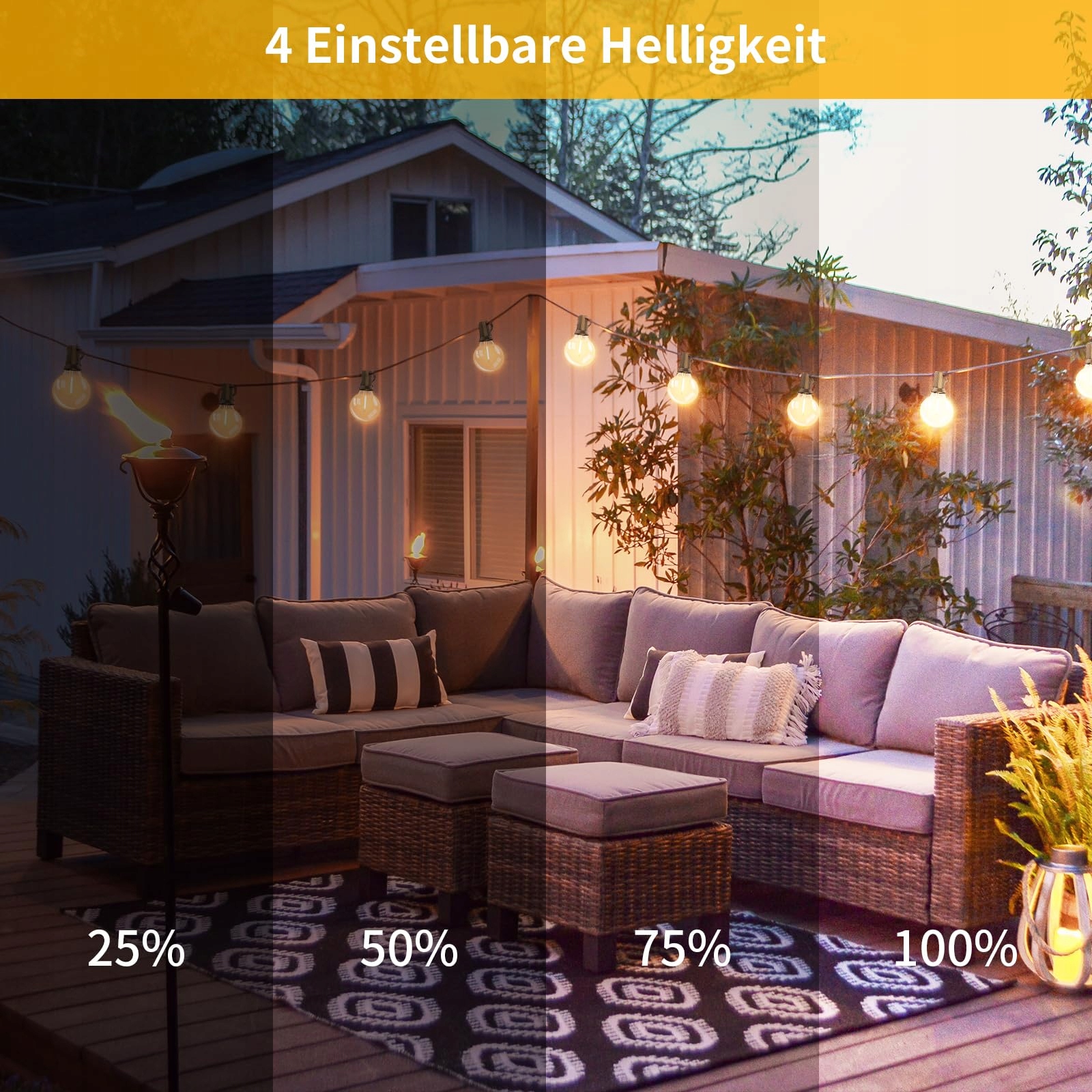 YUUSEI 15M Lampki LED Zewnętrzne Pilot 25 Plastikowych Żarówek IP45 — miniatura 6