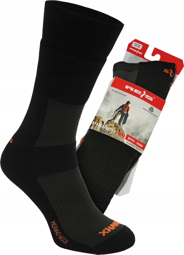 

Męskie skarpety termiczne wełna Merino + srebro XL