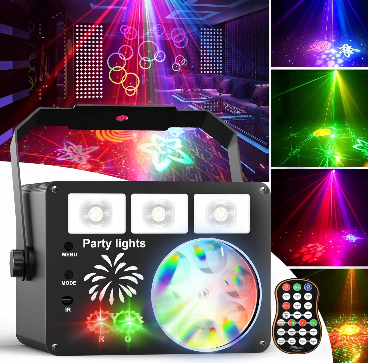 Projektor Disco Dj Party DMX Led Světlo Rgb