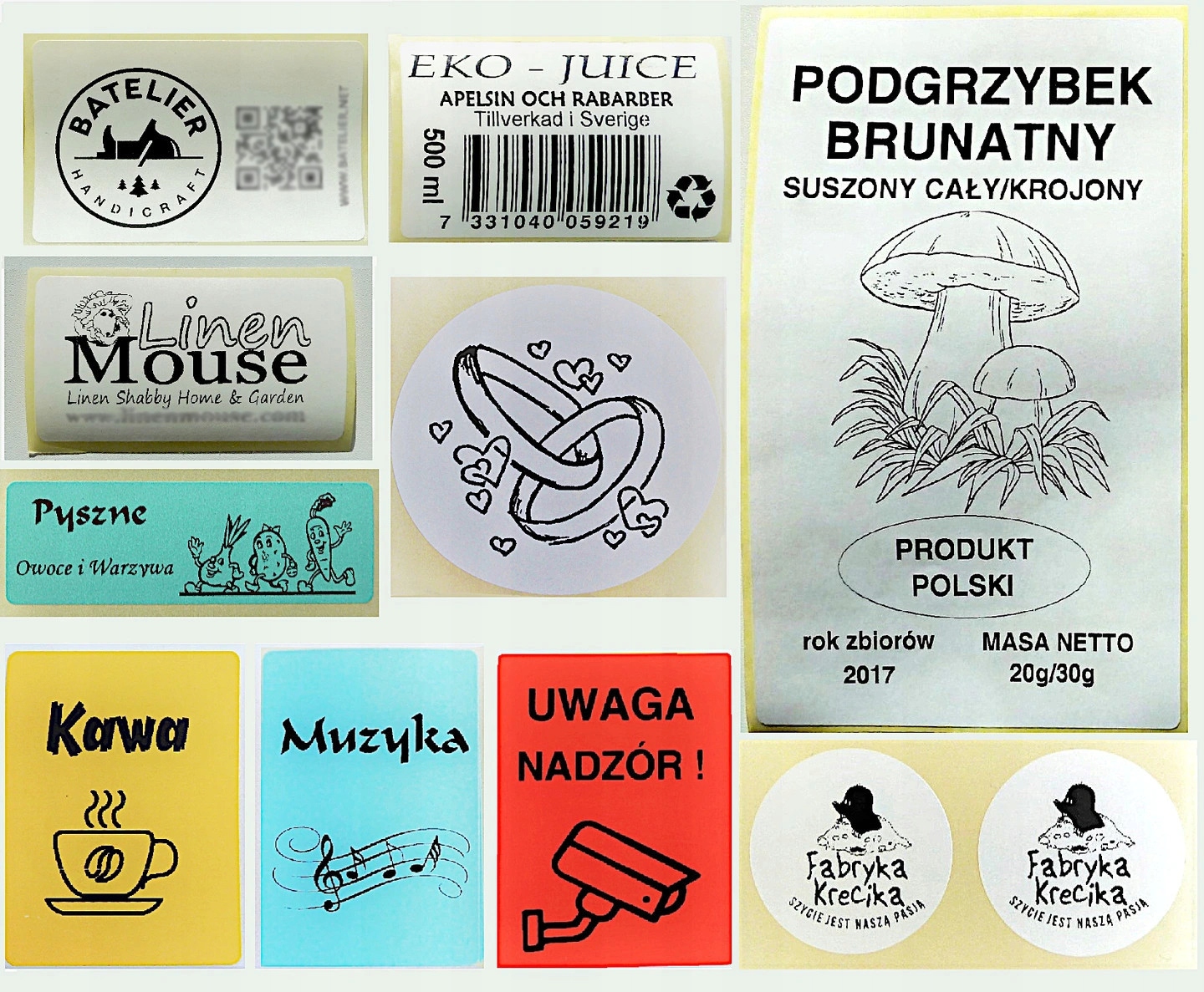 Druk Etykiety 65x40 Nalepki Stickery Kody kreskowe EAN (GTIN) 1000007007827