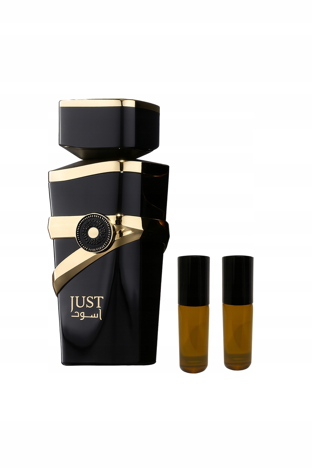Fragrance World Just Aswad 100 ml Arabské Parfémy pro muže 2 vzorky 3 ml
