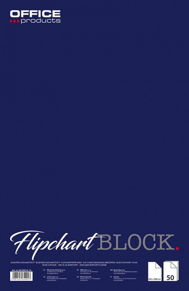 BLOK PAPIER DO TABLIC FLIPCHART 50 KARTEK GŁADKI