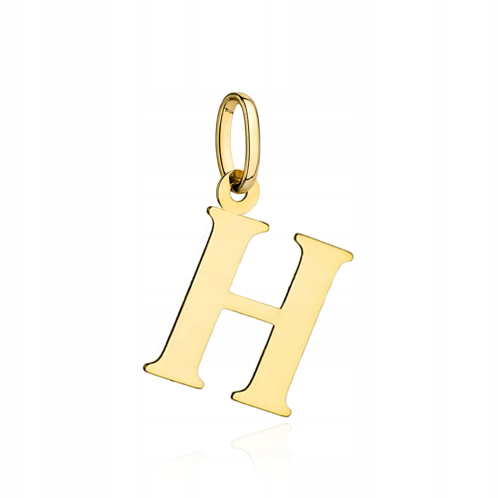 Zlatý přívěsek 585 písmeno H, velký, oslnivý šperk pro ženy 14k