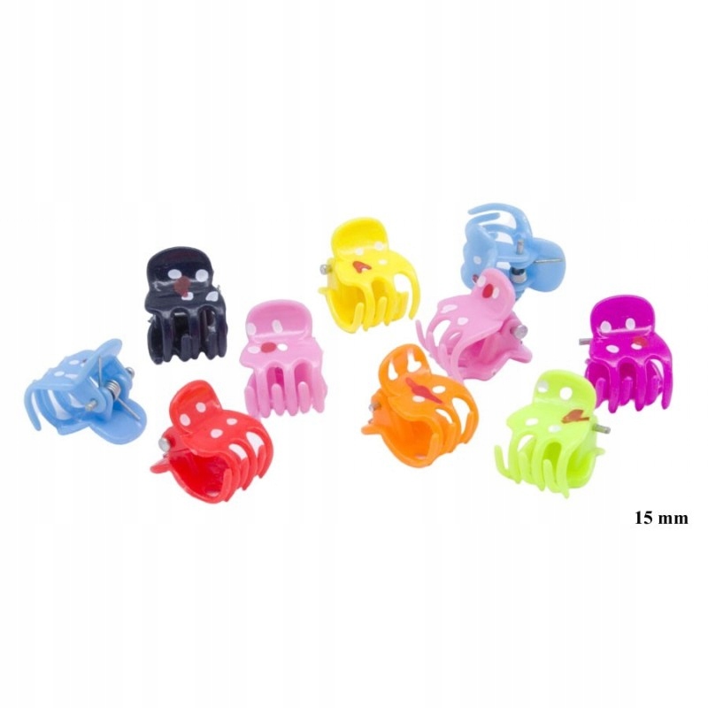 żabki spinki do włosów kolorowe mix 10szt