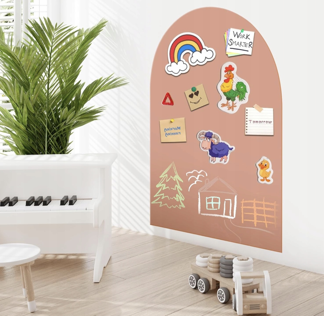 Tablica magnetyczna dla dzieci 80 × 100 cm – samoprzylepna i kredowa