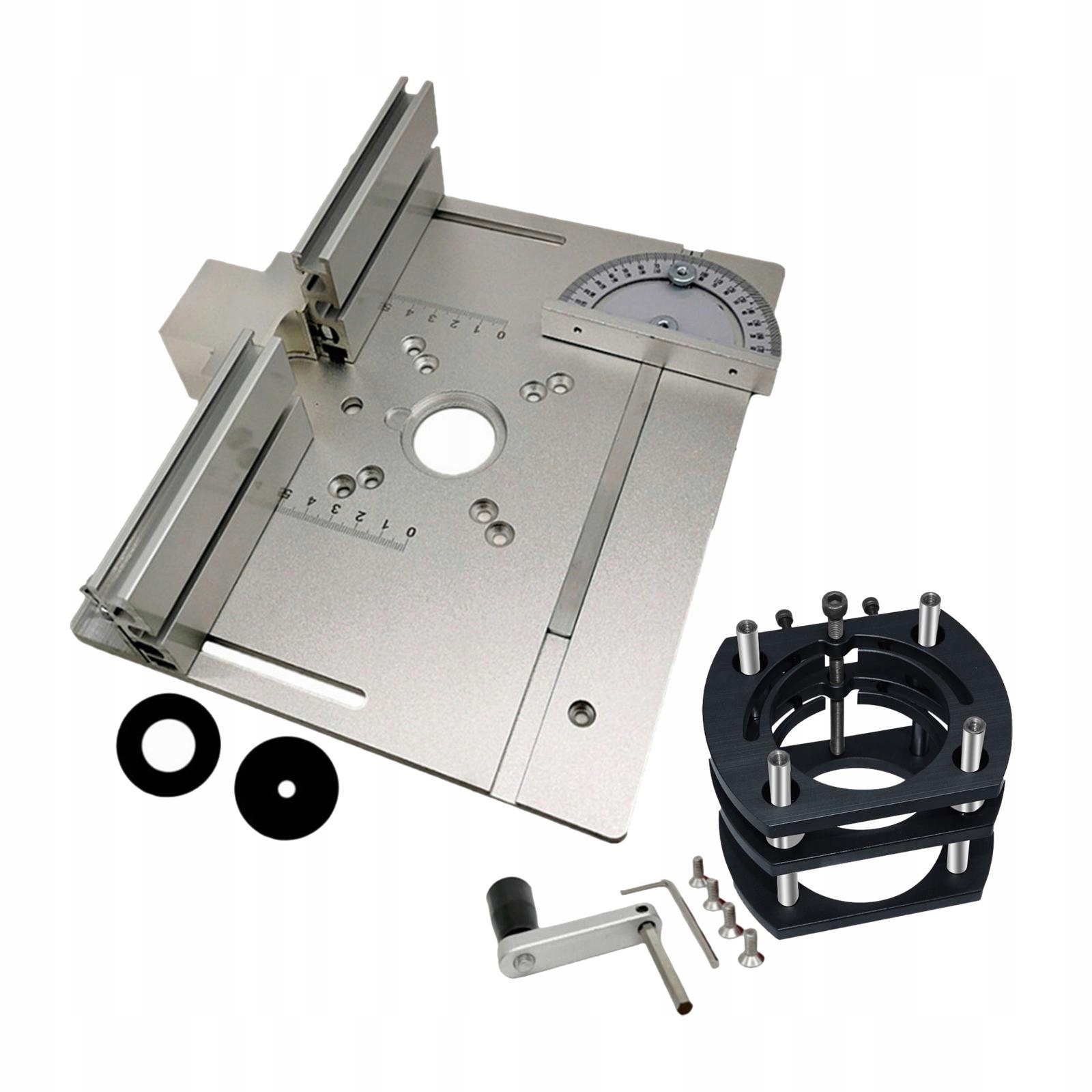 Router Lift and Plate Set Fit mm Trimming Machine Adjustable Silver Plate EAN (GTIN) 0791697445877