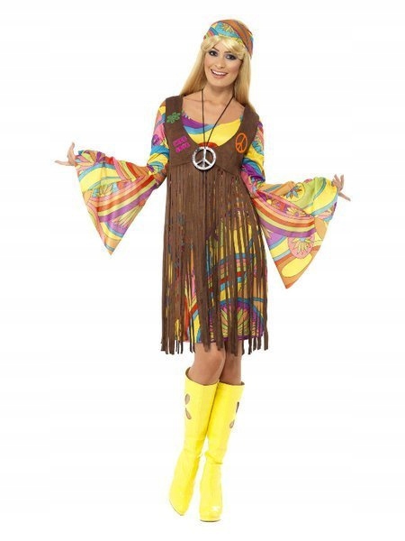 Kostým Hippie Groovy Lady Hippie Děti Květiny XL