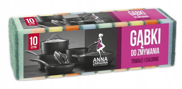 

Anna Zaradna Gąbki Do Zmywania Zmywaki 10 Sztuk