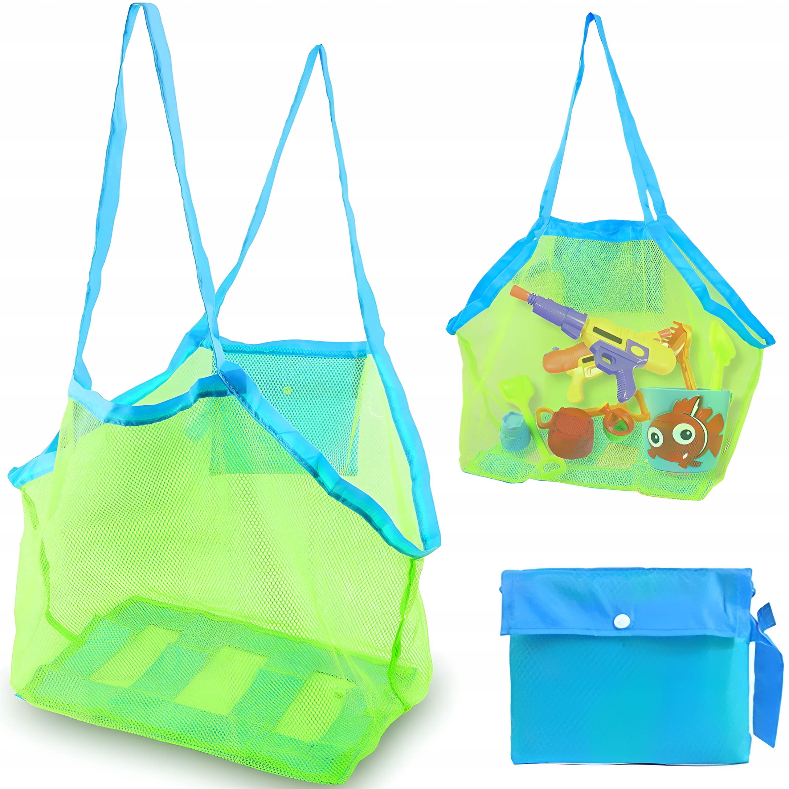 TORBA NA PLAŻĘ WOREK TOREBKA SIATKA DUŻA PLAŻOWA