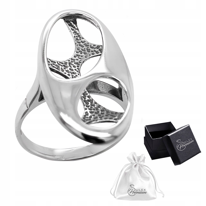 Prstýnek ryzost 925 Prsten s oválným ažurovým prvkem vel. 24