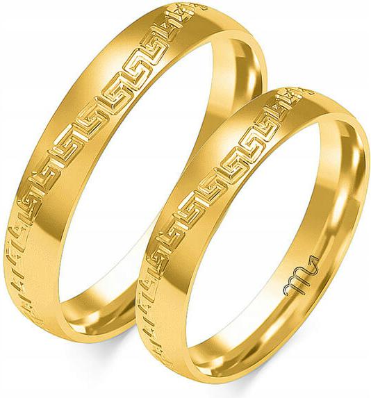 Zlatý snubní prsten moderní svatba 14K 585 vel. 35 36 37, klasický lesklý vzor