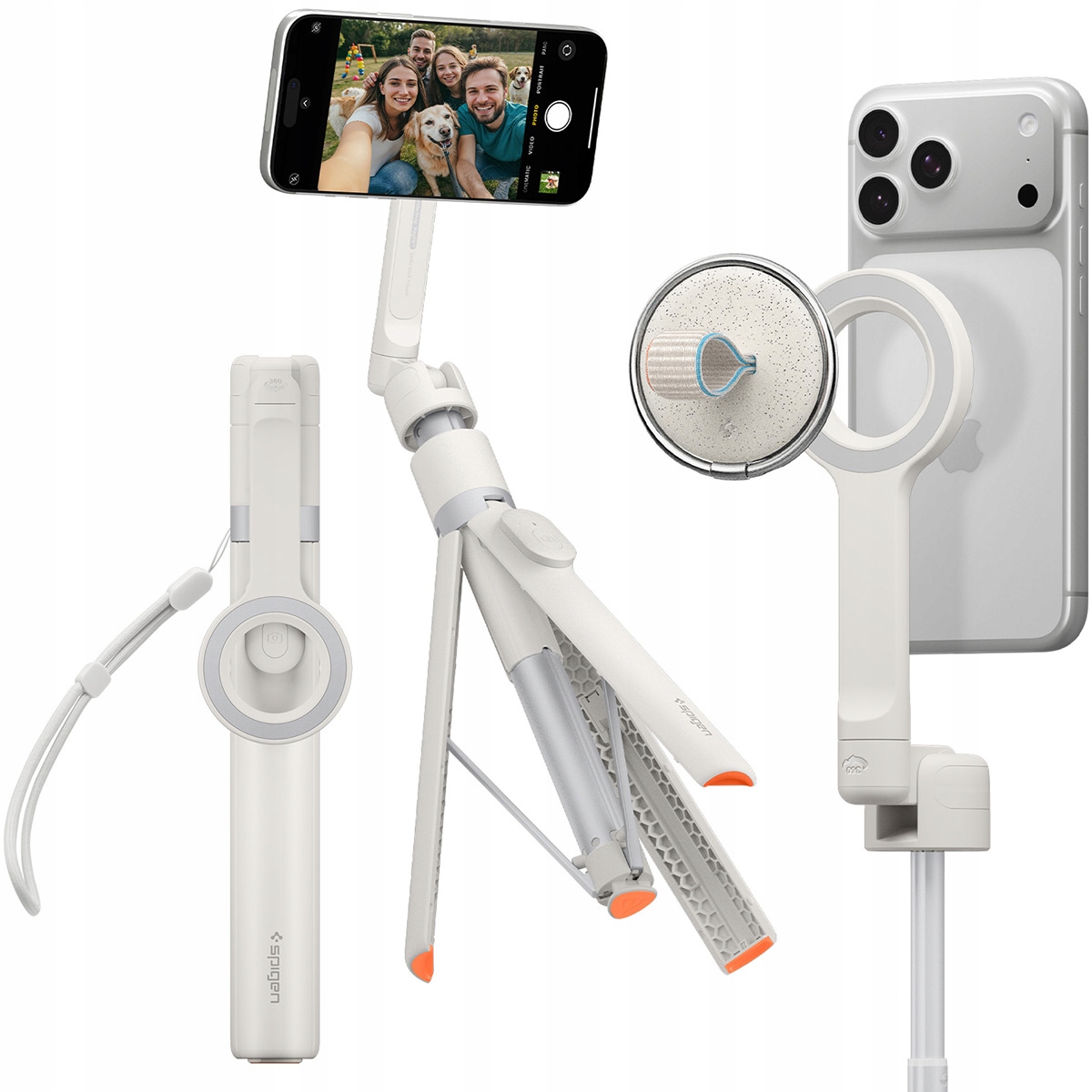 Selfie Stick Spigen s diaľkovým ovládaním, tripod na telefón pre MagSafe Bluetooth, dlhý