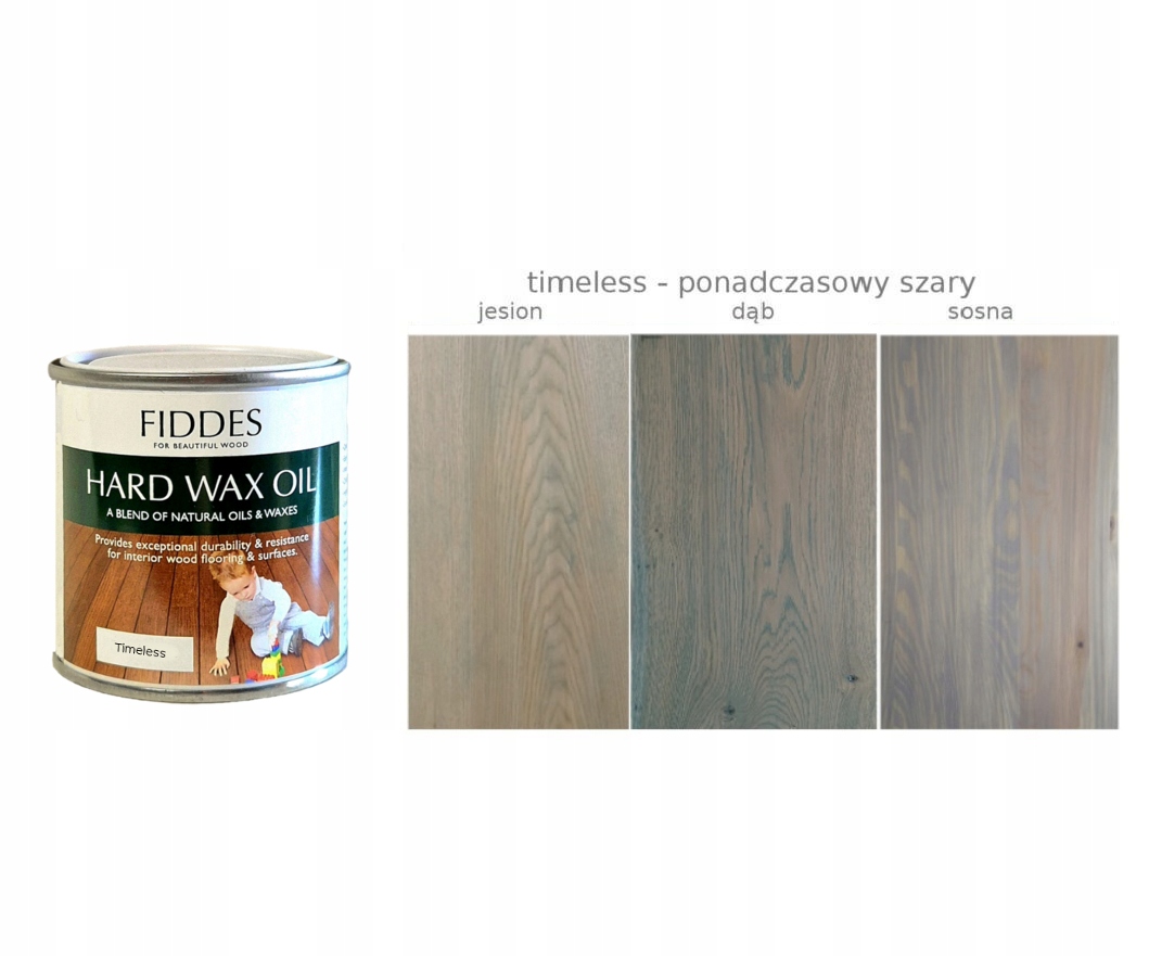 Fiddes Twardy olejowosk olej do mebli blatów drewna Timeless Szary 250ml