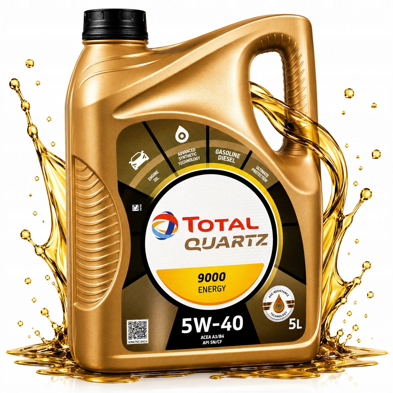 Total Quartz 9000 Energy 5W40 5L Olej Silnikowy A3/B4 Sn/cf Benzyna Diesel