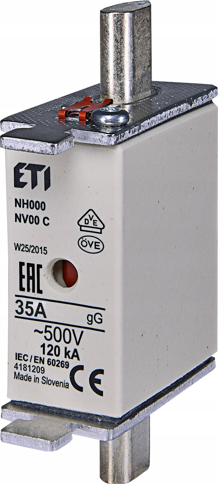 

Eti NH000 gG 35A 500V Wkładka topikowa zwłoczna