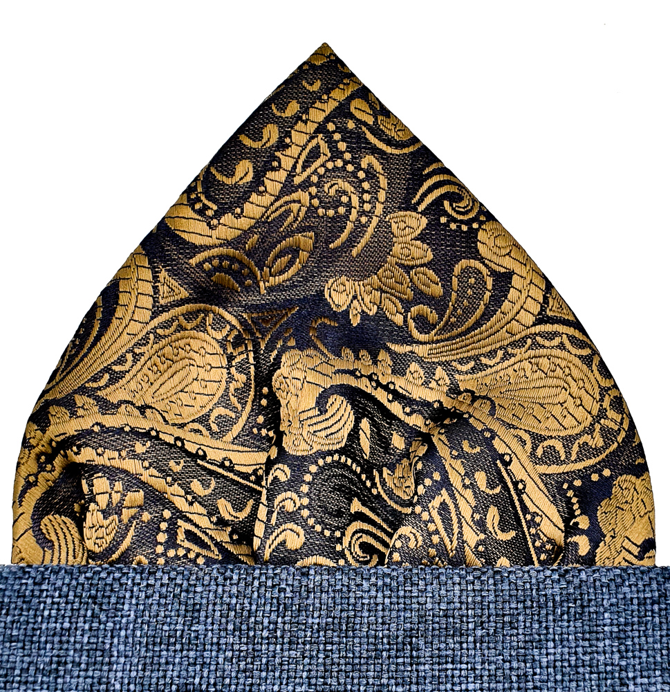 Żakardowa poszetka wypustka do kieszeni marynarki Model POSZETKA TRÓJKĄTNA ŻAKARDOWA - PŁOMIEŃ