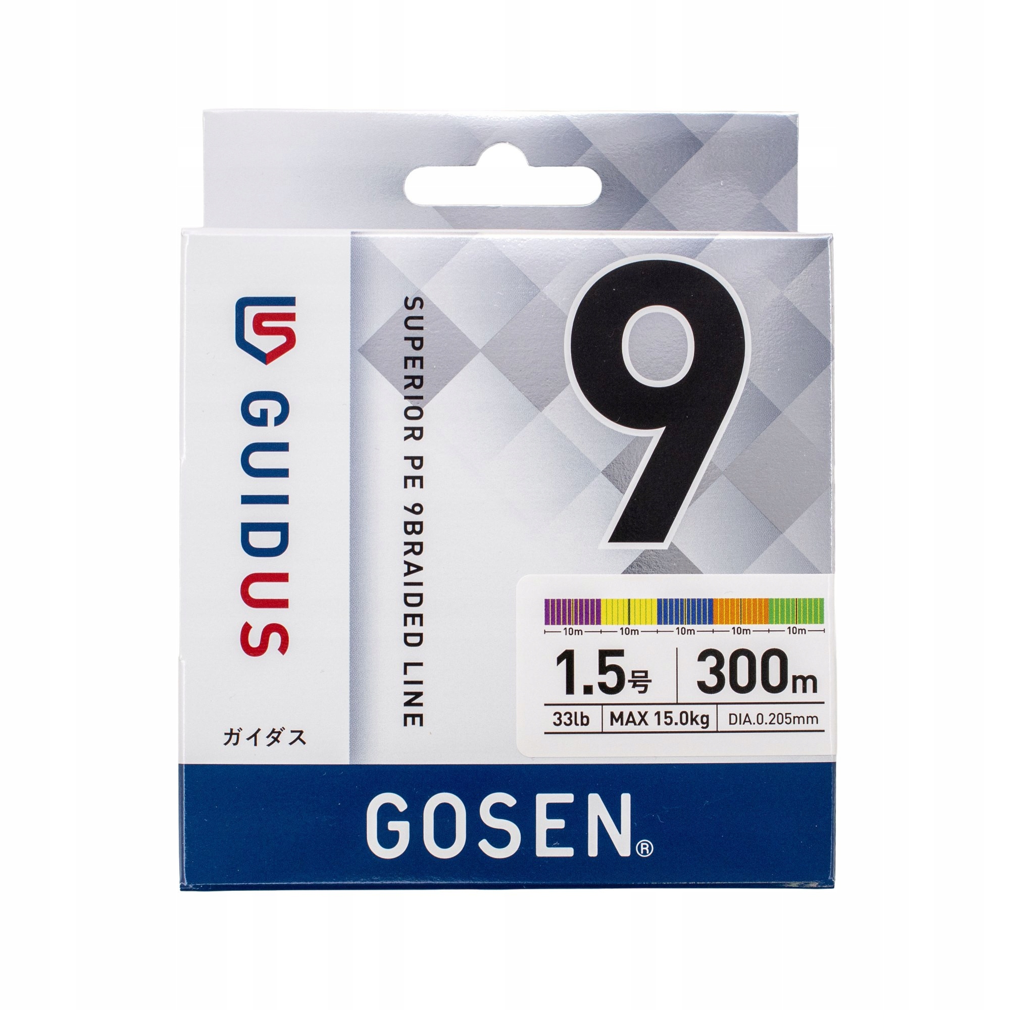 Gosen Guidus 9X Japonská Šňůra Rybářská #1.5 300 m vícebarevná