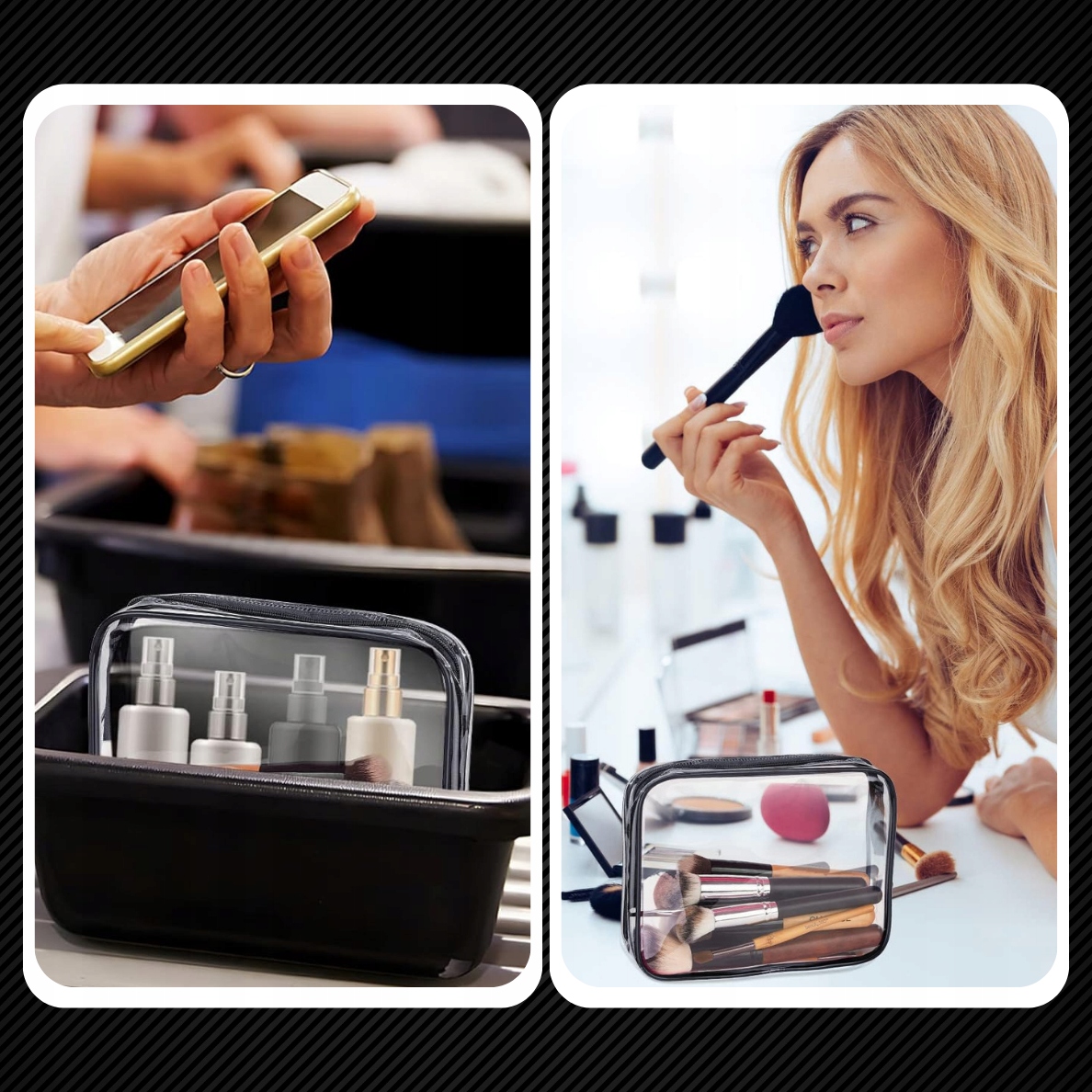 3w1 KOSMETYCZKA PRZEZROCZYSTA TRANSPARENTNA PODRÓŻNA ORGANIZER DO SAMOLOTU Liczba komór 1