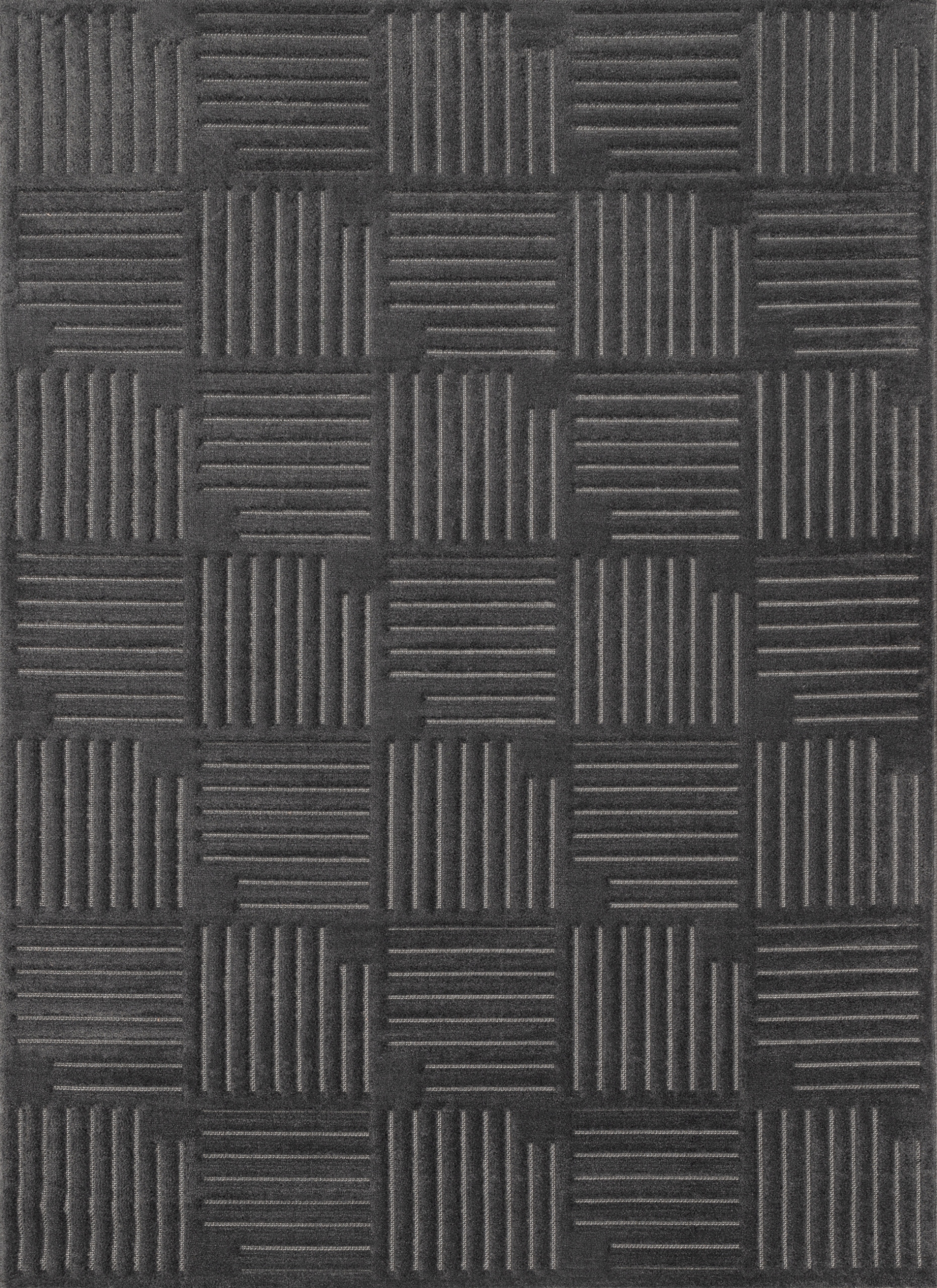 Koberec do obývačky 160 x 220 cm, grafitový, moderný vyrezávaný vzor, mäkký vlas