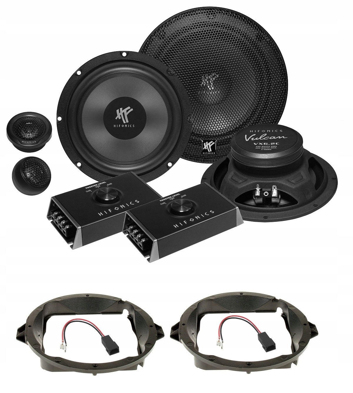 HiFonics VX6.2C Reproduktory Dištančné adaptéry Audi A4 B5 Tt Zadná Časť 165 mm 16,5 cm